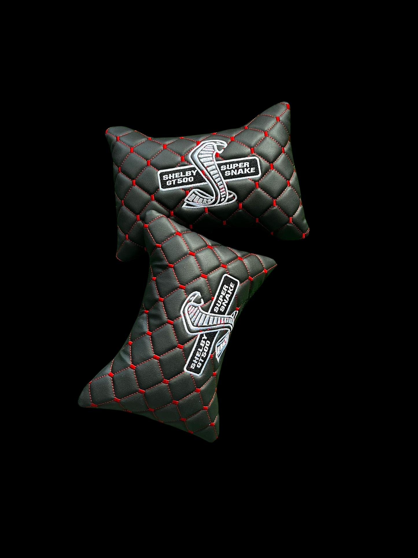 For Shelby GT500 Leather Neck Pillow - 2 Pieces