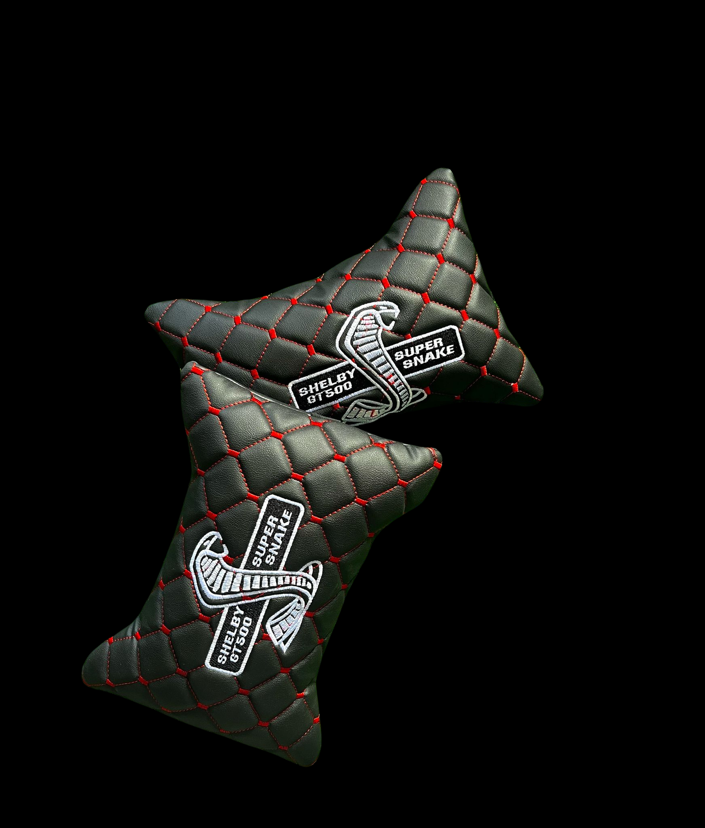 For Shelby GT500 Leather Neck Pillow - 2 Pieces