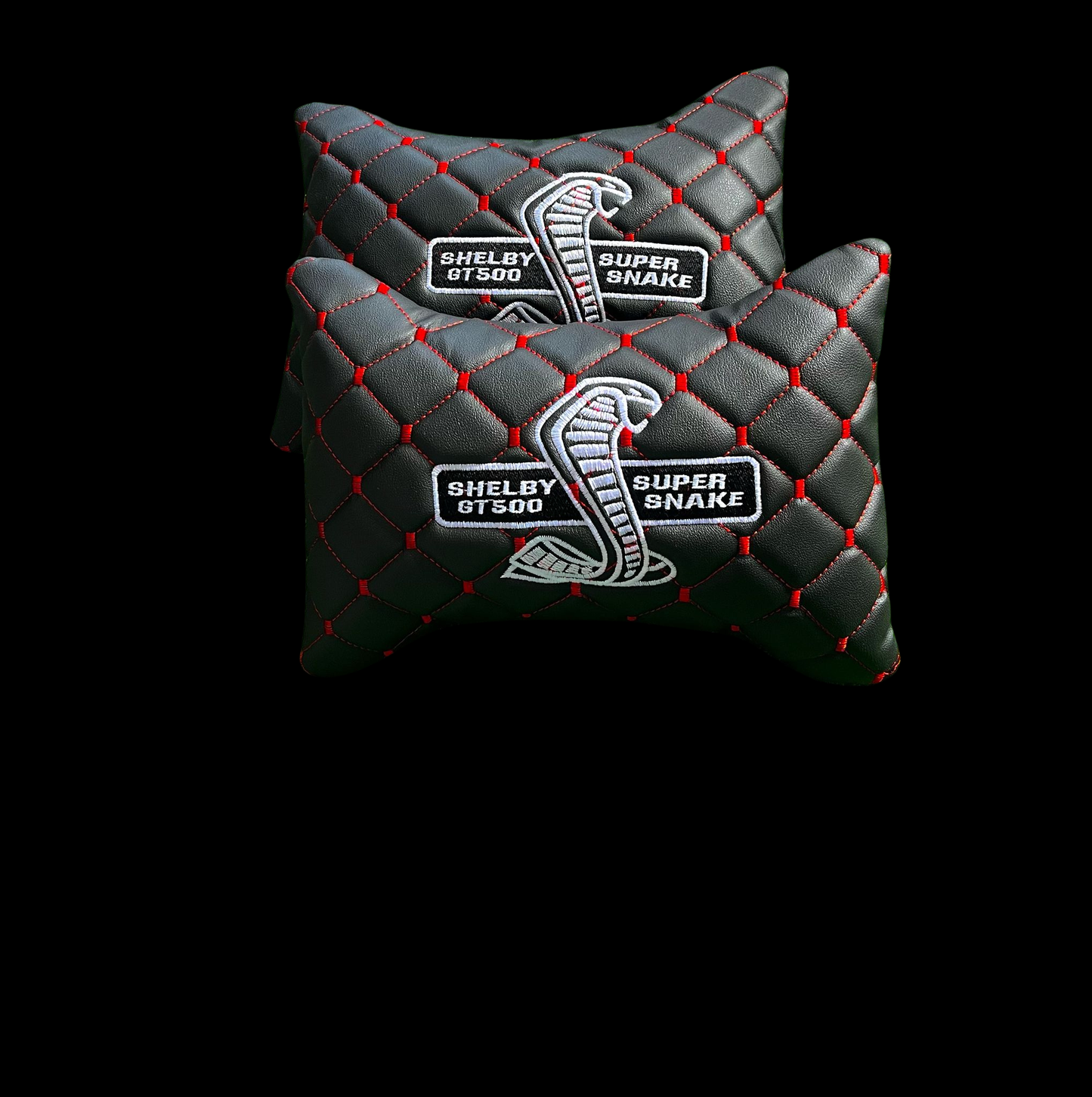 For Shelby GT500 Leather Neck Pillow - 2 Pieces