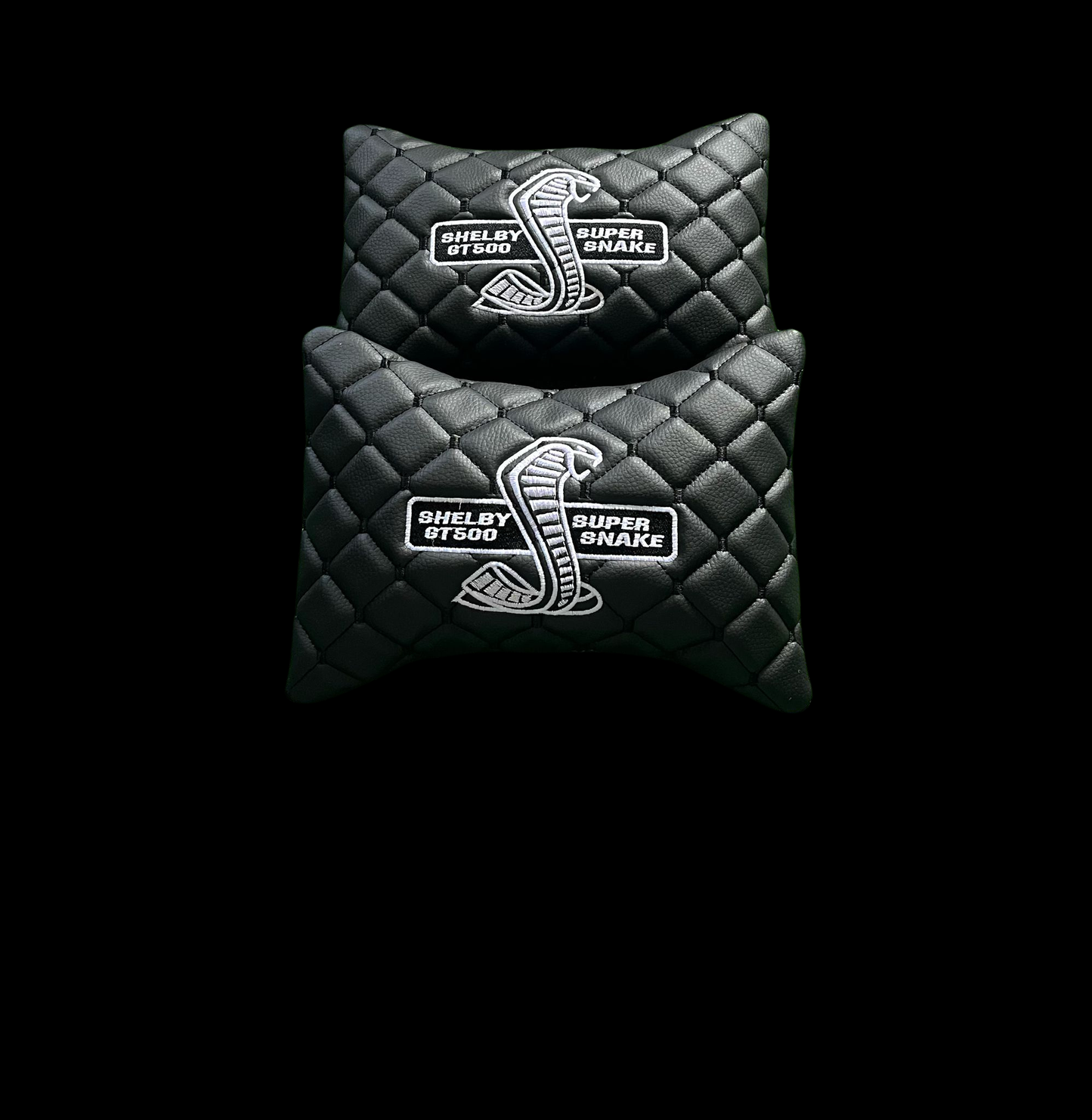 For Shelby GT500 Leather Neck Pillow - 2 Pieces