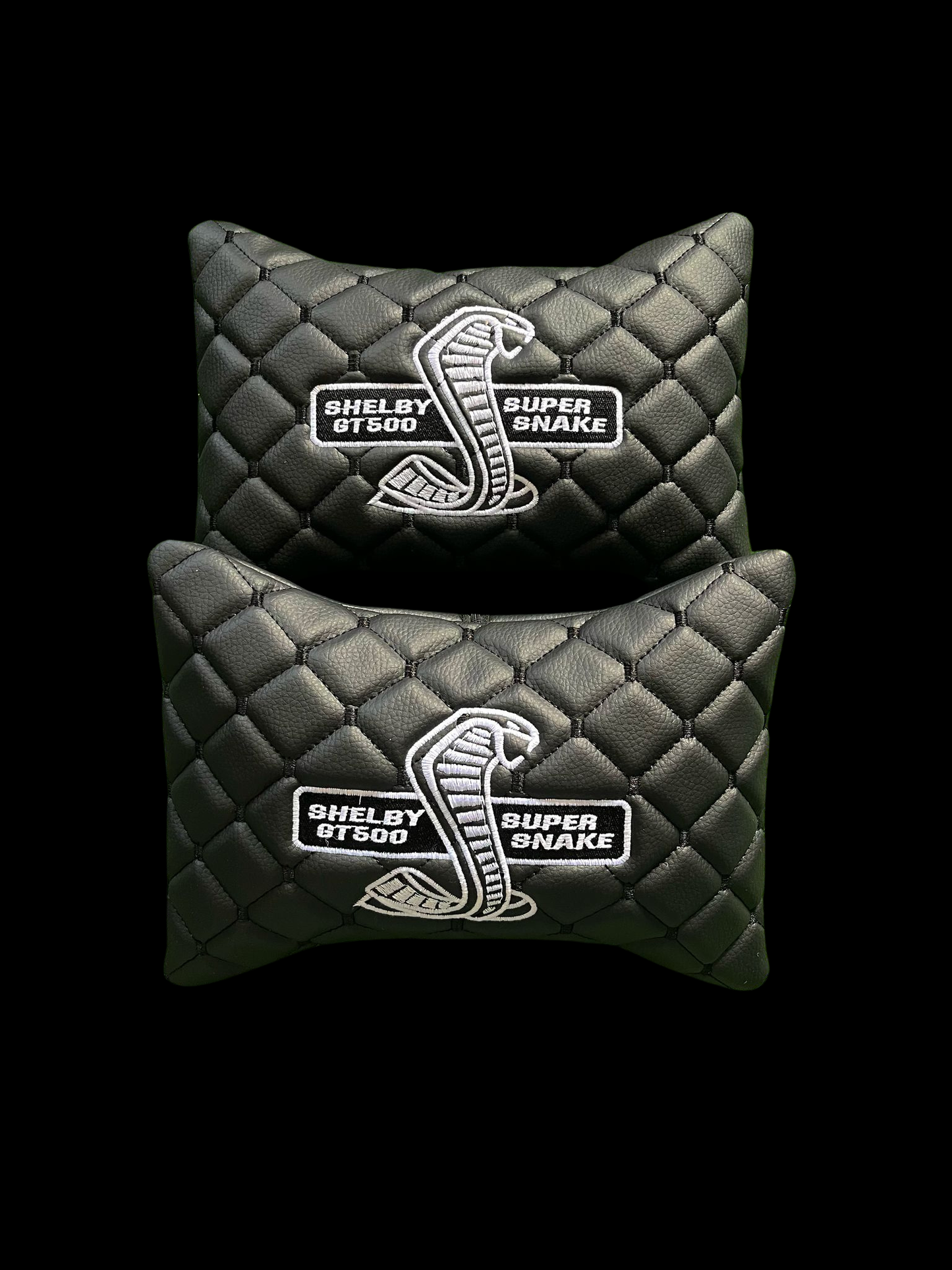 For Shelby GT500 Leather Neck Pillow - 2 Pieces