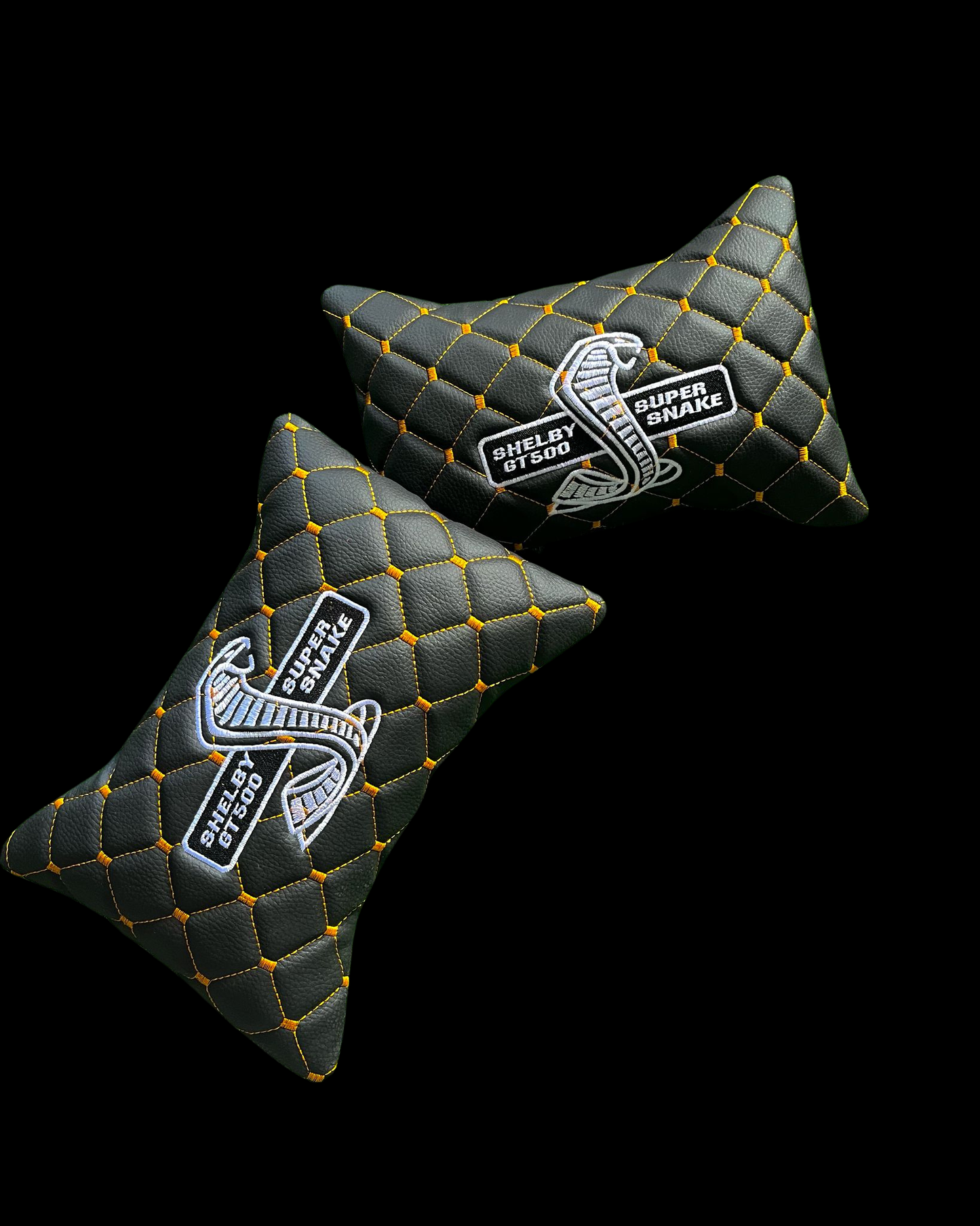 For Shelby GT500 Leather Neck Pillow - 2 Pieces