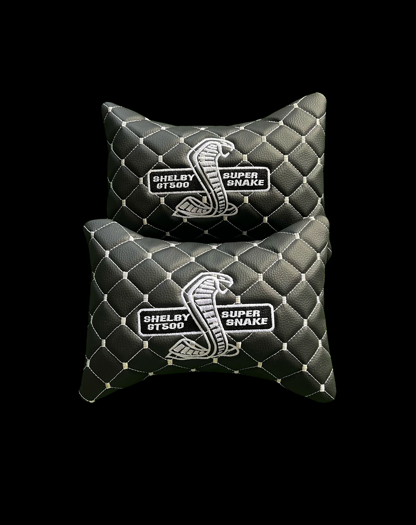 For Shelby GT500 Leather Neck Pillow - 2 Pieces