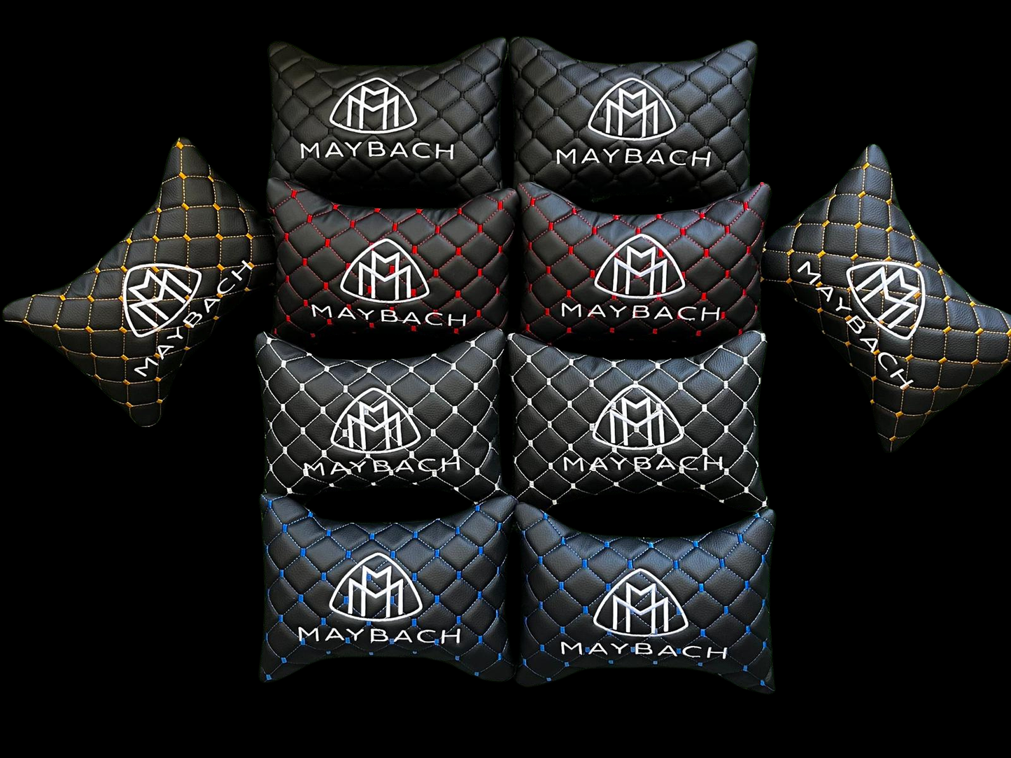 For Maybach Leather Neck Pillow (2PCS)