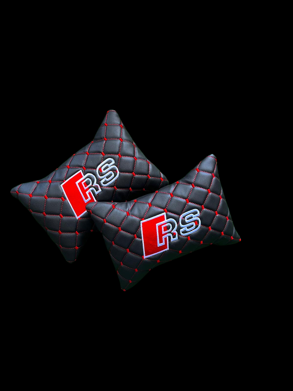 For AUDI RS Leather Neck Pillow (2PCS)