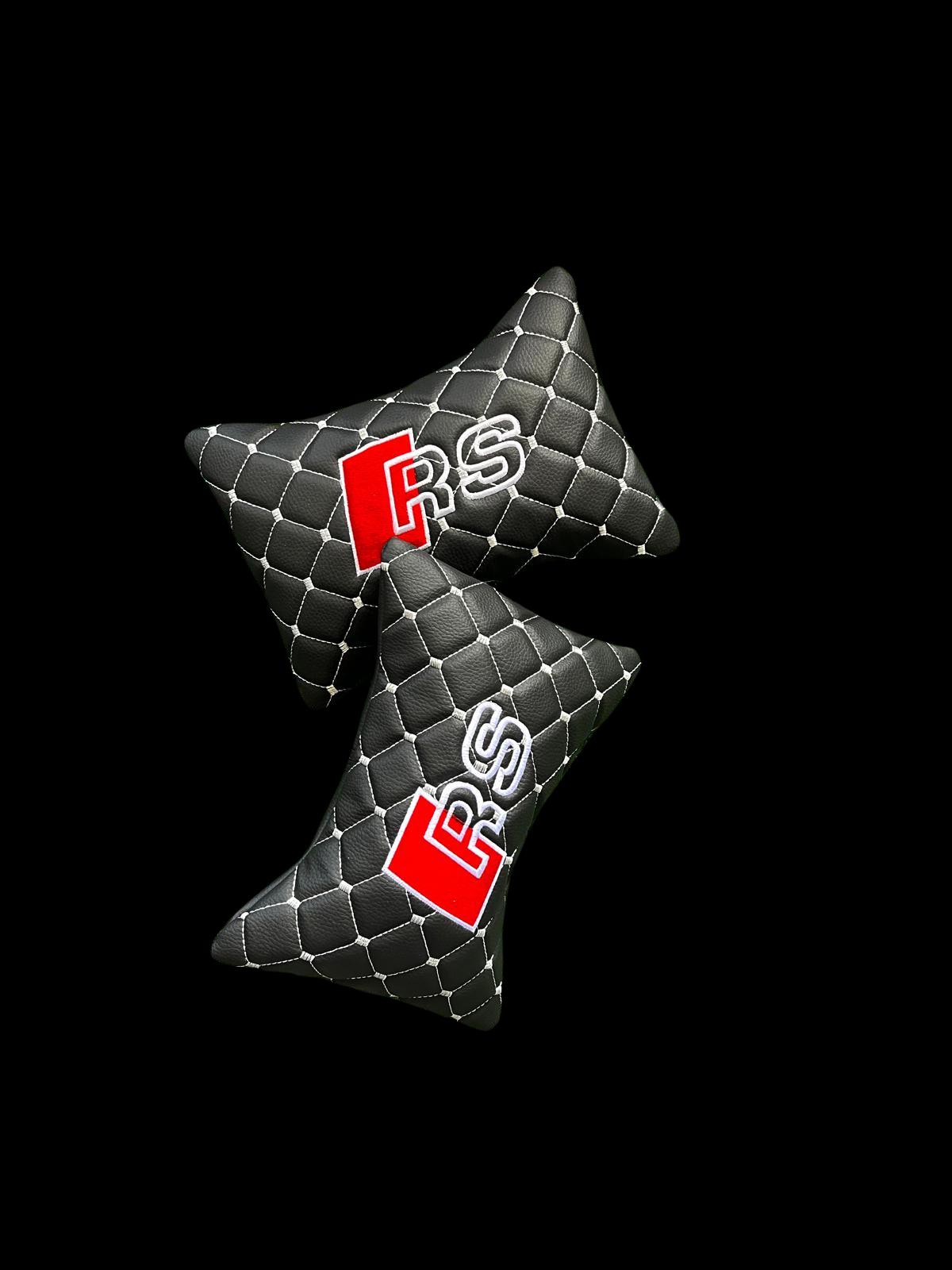 For AUDI RS Leather Neck Pillow (2PCS)