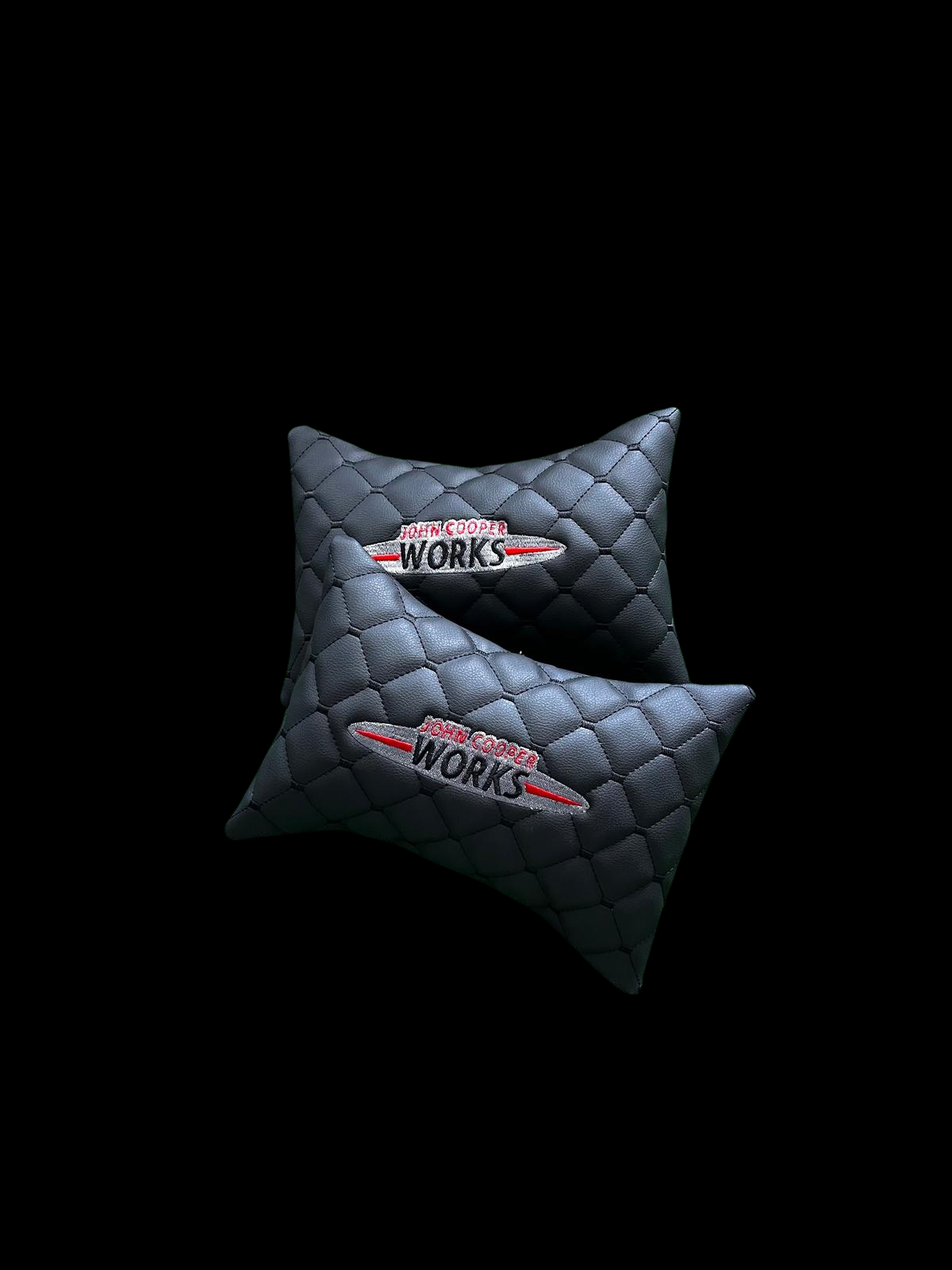 For MINI COOPER JOHN COOPER Leather Neck Pillow (2PCS)