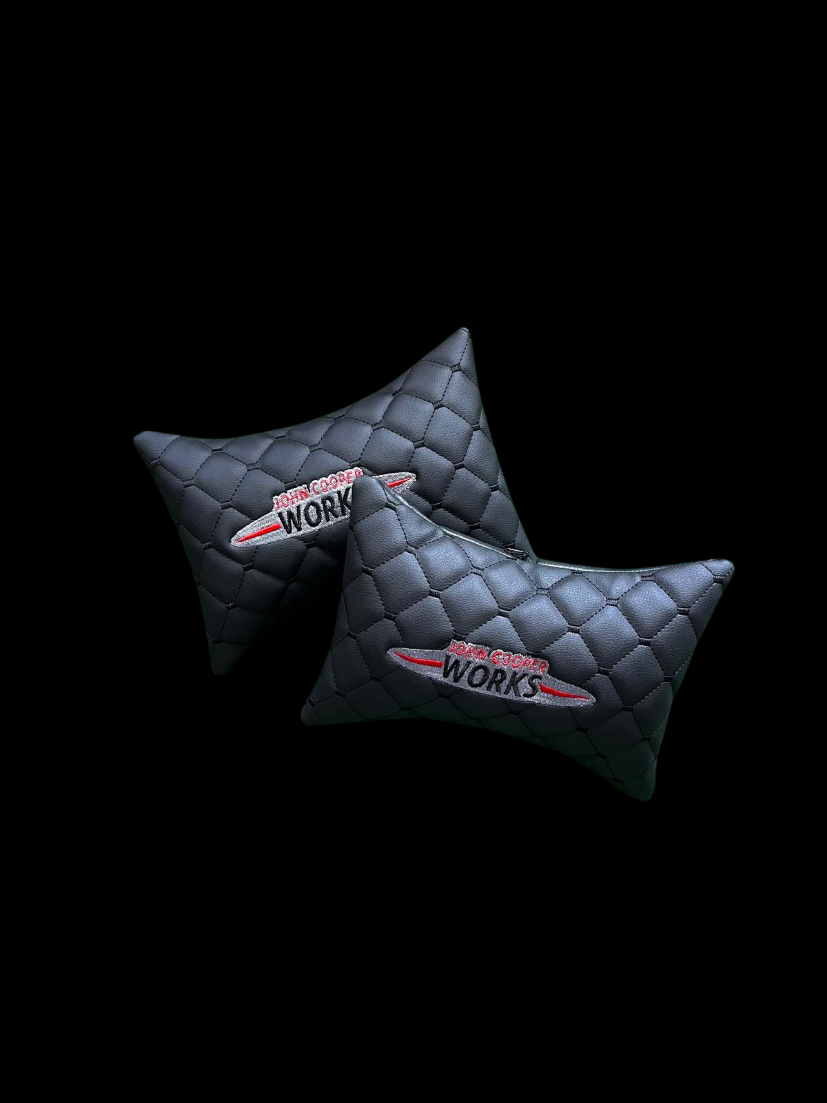 For MINI COOPER JOHN COOPER Leather Neck Pillow (2PCS)