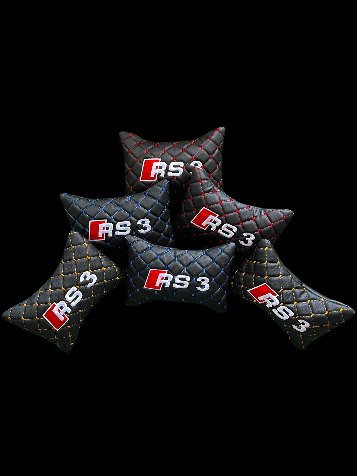 For AUDI RS3 Leather Neck Pillow (2PCS)