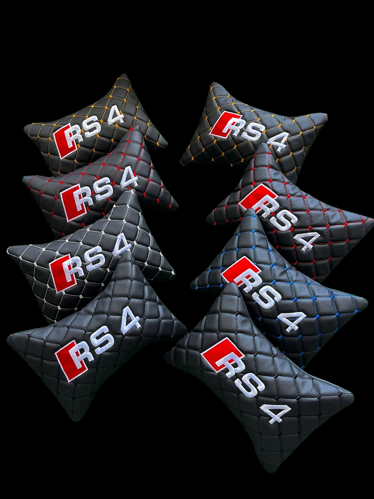 For AUDI RS4 Leather Neck Pillow (2PCS)