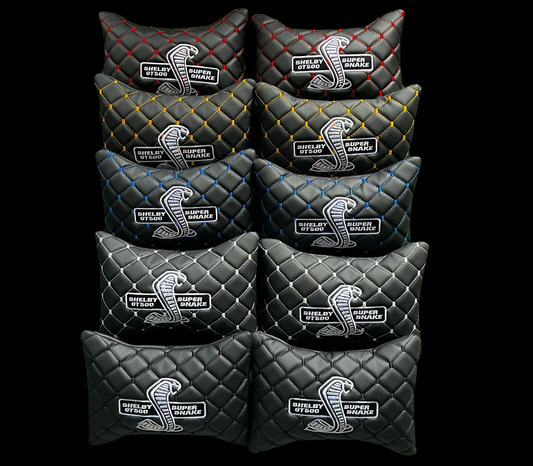 For Shelby GT500 Leather Neck Pillow (2PCS)