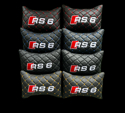 For AUDI RS6 Leather Neck Pillow (2PCS)