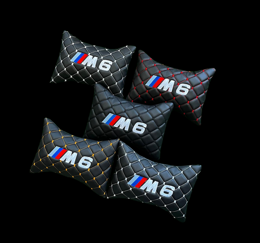 For BMW M6 Leather Neck Pillow (2PCS)