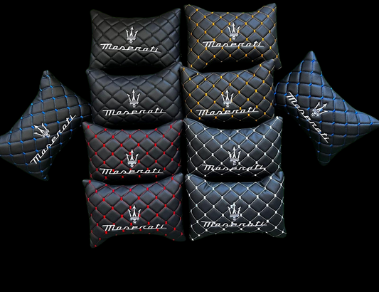 For Maserati Leather Neck Pillow (2PCS)