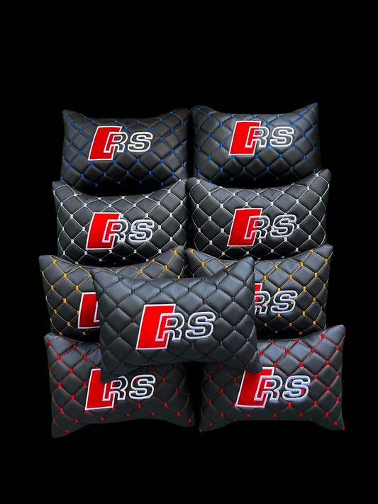 For AUDI RS Leather Neck Pillow (2PCS)