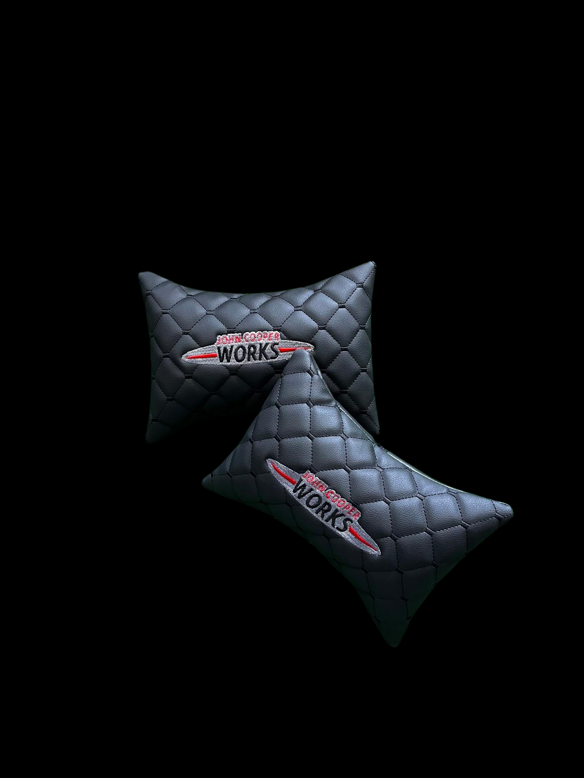 For MINI COOPER JOHN COOPER Leather Neck Pillow (2PCS)
