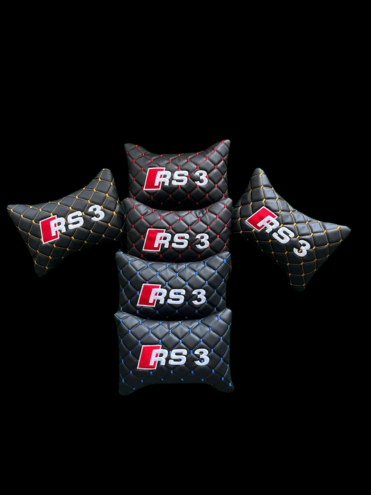 For AUDI RS3 Leather Neck Pillow (2PCS)
