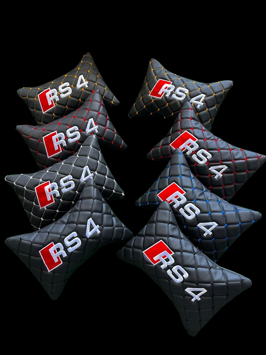 For AUDI RS4 Leather Neck Pillow (2PCS)