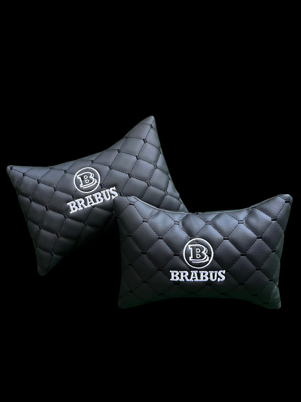 For BRABUS Leather Neck Pillow - 2 Pieces