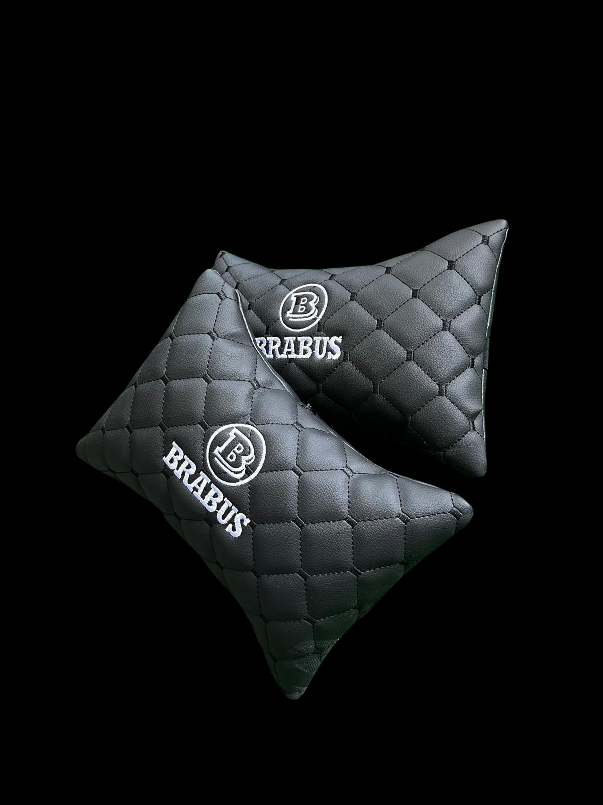 For BRABUS Leather Neck Pillow - 2 Pieces